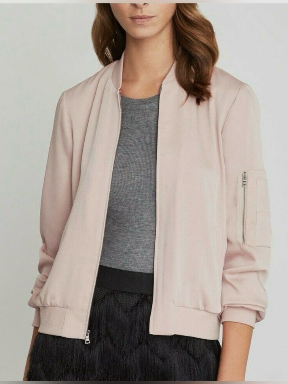 BCBG Sammy Silky Bomber Jacket - L